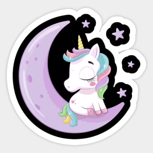 cute baby unicorn sitting moon tshirt Sticker